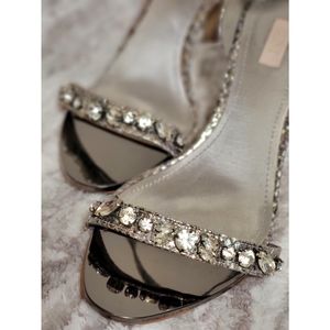 Glint Bedazzled Snakeprint Heels